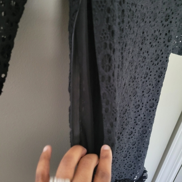 Zara Women's Black 3/4 Sleeve Crochet Bohemian Dress. Size M - Picture 6 of 8